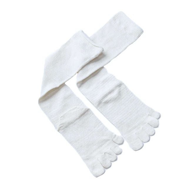 大法紡績絹木綿靴下ハイソックス〔5本指〕Lサイズ〔24-26cm〕全4色【メール便可】
