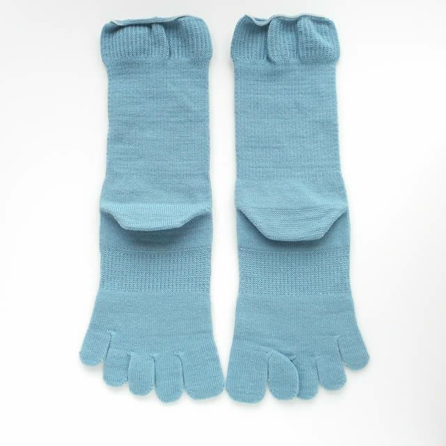 【メール便可】大法紡績絹木綿かかと付5本指ソックス〔ゴムなしタイプ〕Mサイズ〔22-24cm〕全6色冷えとり靴下内絹外綿冷え取り重ねばきレディース温かい日本製冷え性冷えとり健康法