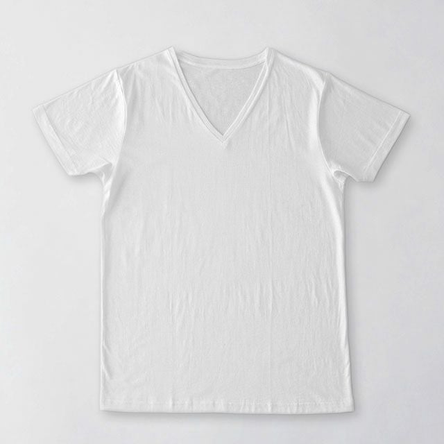 メンズシルク&コットンVネック半袖インナーマリーネ【メール便可】