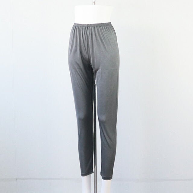 ピュアシルク〔正絹〕ロングボトム10分丈M/L/LLマリーネ【メール便可】