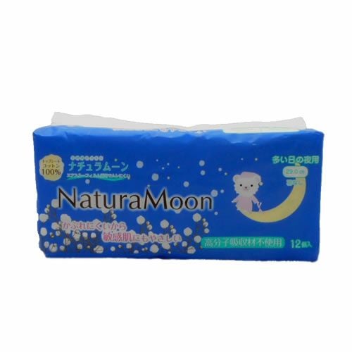 ナチュラムーン生理用ナプキン多い日の夜用〔羽なし〕12個入×6袋セット