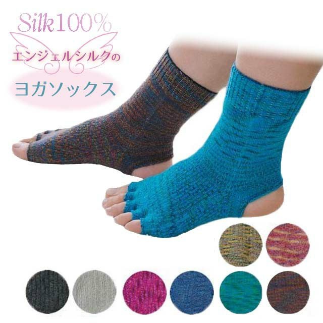 夏季限定】大法紡績 エンジェルシルクのヨガソックス 〔22-25cm〕