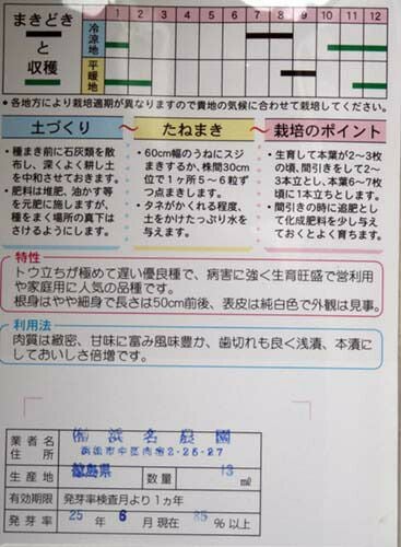 在来固定種野菜の種「阿波晩生大根」5ml畑懐〔はふう〕