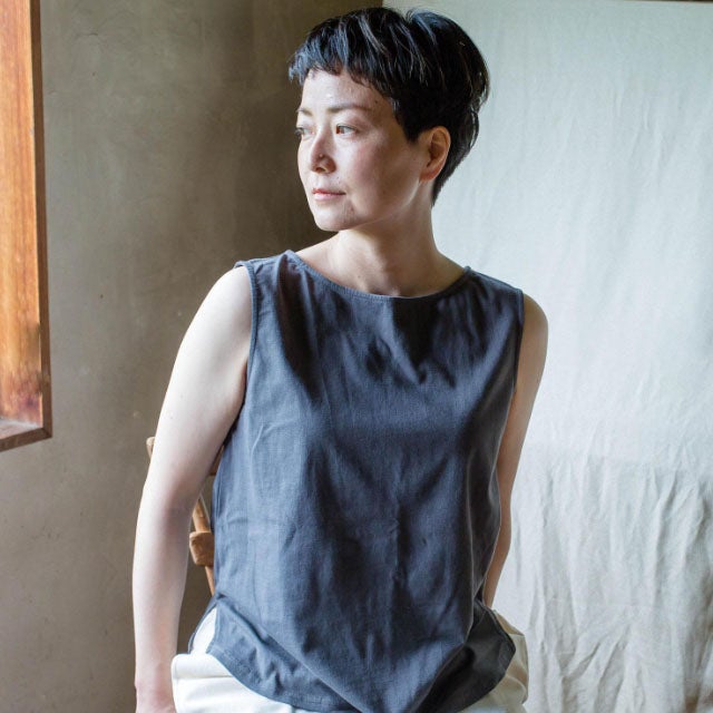 オーガニックコットンノースリーブトップシサム工房【メール便可】