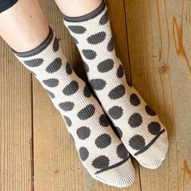 mokono日々のクネクネくつ下みず玉くつ下22-25cm【メール便可】