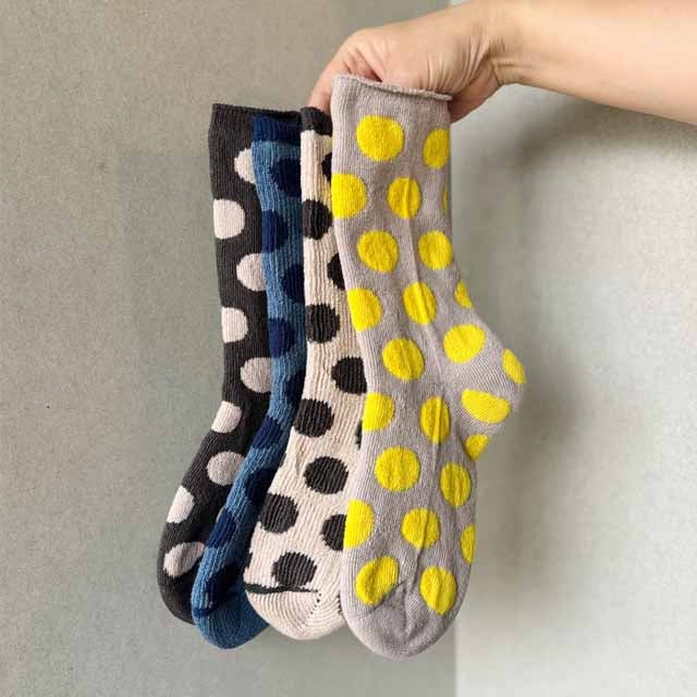 mokono日々のクネクネくつ下みず玉くつ下22-25cm【メール便可】