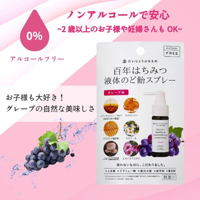 だいじょうぶなもの百年はちみつ液体のど飴スプレー25ml
