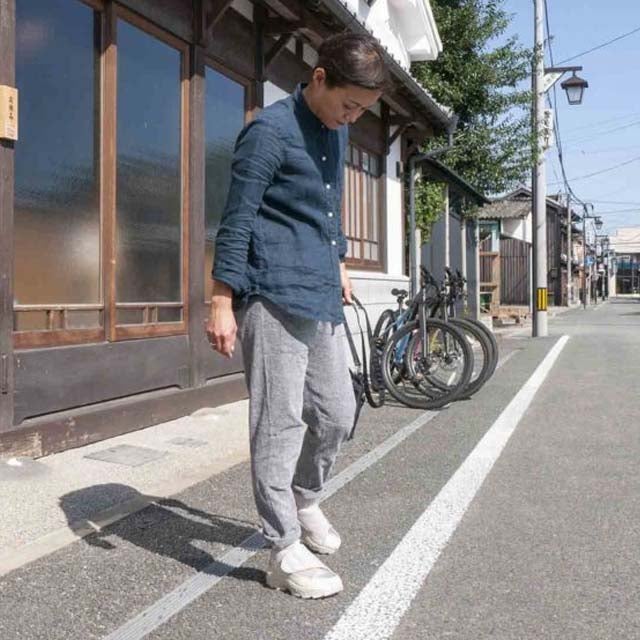 国産もんぺMONPE綿モールMUJI〔無地/秋冬/久留米絣〕うなぎの寝床
